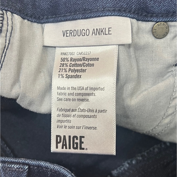 Paige Verdugo Ankle Jeans Blue Size 27 Women Country Western Cowgirl - Picture 14 of 15